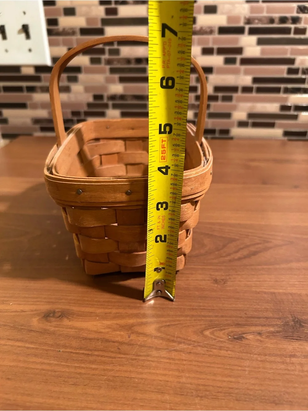 Vintage 1987 Longaberger Basket with Handle -Natural Tan